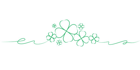Clover with clover leaves icon in line art style