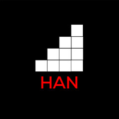 Fototapeta na wymiar HAN Letter logo design template vector. HAN Business abstract connection vector logo. HAN icon circle logotype. 
