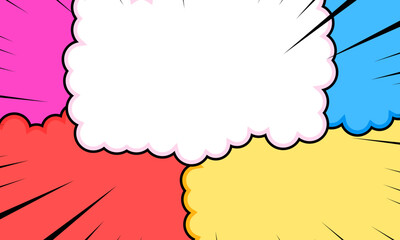 Colorful blank comic cloud background. vector illustration