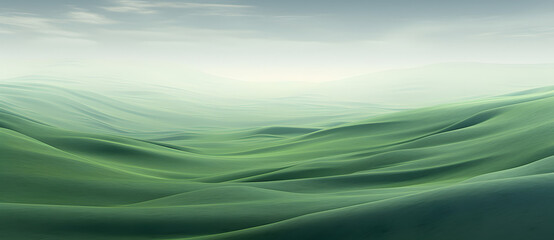 Green wavy hills with a smooth gradient