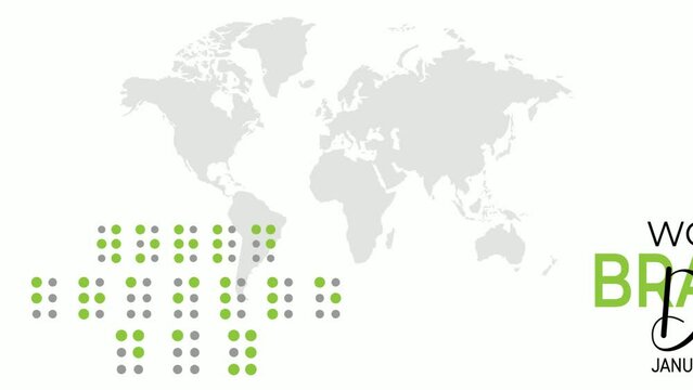 World braille day, World Braille Day on January 4th, World Braille Day international holiday, World Braille Day, Important Day, World braille day in motion graphic