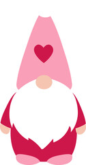 Cute Valentine Gnome flat icon