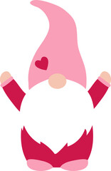 Cute Valentine Gnome flat icon