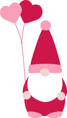 Cute Valentine Gnome flat icon