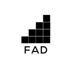 Fototapeta na wymiar FAD Letter logo design template vector. FAD Business abstract connection vector logo. FAD icon circle logotype. 