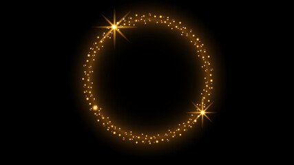 Circle illustration in gold style and place for your text