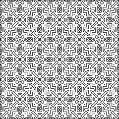 Fototapeta premium Abstract shapes from lines. Vector graphics for design. Black and white color. Simple pattern.