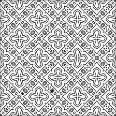 Abstract shapes from lines. Vector graphics for design. Black and white color. Simple pattern.