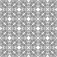 Abstract shapes from lines. Vector graphics for design. Black and white color. Simple pattern.