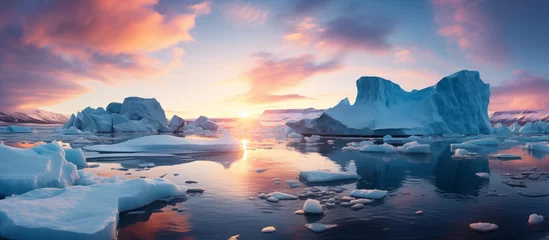 Tuinposter Landscape with icebergs and glaciers in the polar region © ART_ist