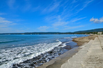 あめやの桟橋から見る日本海（新潟県）