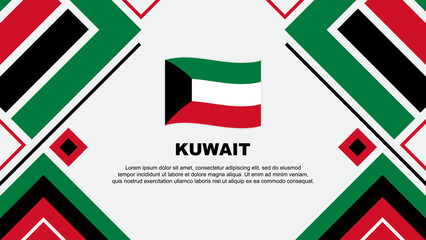 Kuwait Flag Abstract Background Design Template. Kuwait Independence Day Banner Wallpaper Vector Illustration. Kuwait Flag