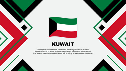 Kuwait Flag Abstract Background Design Template. Kuwait Independence Day Banner Wallpaper Vector Illustration. Kuwait Illustration