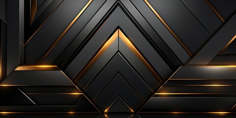 black and gold striped geometric background with luxury embossed style. generative AI