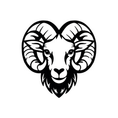 Goat head hand draw. vector illustration.