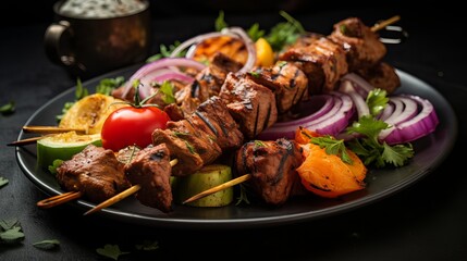 I prepared a kebab platter which consisted of lamb and chicken lula, tikka kebabs, grilled...