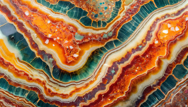 Jaspis, piękny kamień szlachetny, o pomarańczowej barwie i ciekawej strukturze, tekstura kafelkowa, tło, generative ai