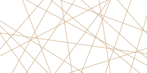 Abstract luxury gold geometric random chaotic lines with many squares and triangles shape on white background.	