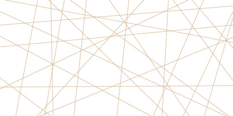 Abstract luxury gold geometric random chaotic lines with many squares and triangles shape on white background.	