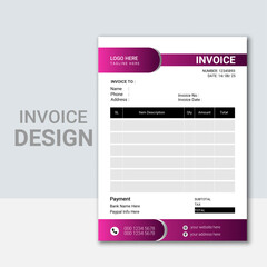 creative invoice design template clean concept simply design.