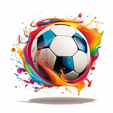 colorful football, Soccer ball ai generated