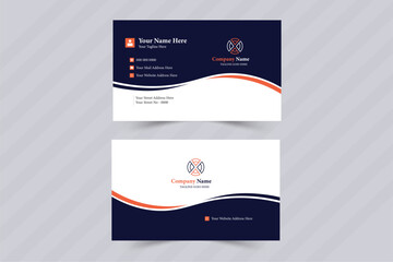 Creative and modern business card vector template. Horizontal layout. Portrait orientation vector illustration. - obrazy, fototapety, plakaty