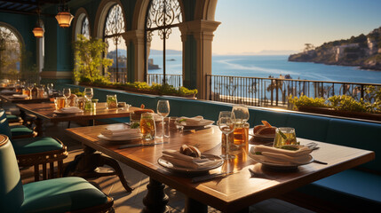 interior of restaurant on the beach