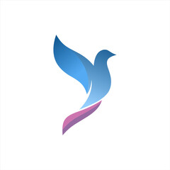 Abstract Bird Logo design vector template. Creative Dove Logotype business technology icon concept symbol.