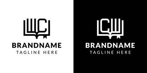 Letter CW and WC Book Logo, suitable for business related to book with CW or WC initials