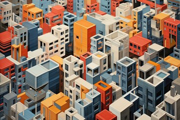 Abstract background of modern buildings. 3d rendering, 3d illustration, AI Generated