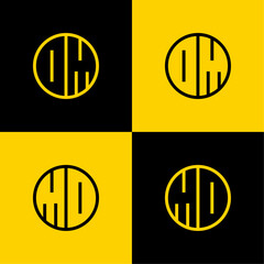 Simple DM and MD Letter Circle Logo Set, suitable for business with DM or MD initials