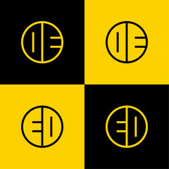 Simple DE and ED Letter Circle Logo Set, suitable for business with DE or ED initials