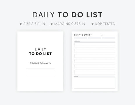 Editable Printable Daily To Do List Planner Notebook Template