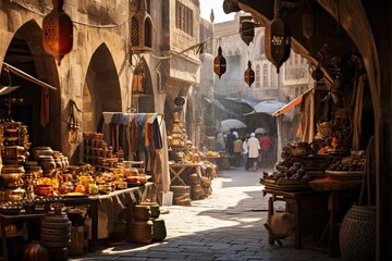 Obraz premium view of a street in Fes circa September 2014 in Fes, AI Generated