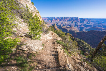 hiking the grandview trail in the grand canyon national park, arizona, usa