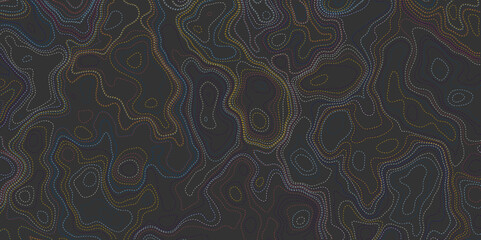 Topographic map background concept. Topo contour map. Rendering abstract illustration. Vector abstract illustration. Geography concept. 