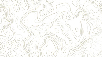 Topographic map background geographic line map with elevation assignments. Modern design with White background with topographic wavy pattern design. paper texture Imitation of a geographical map - obrazy, fototapety, plakaty