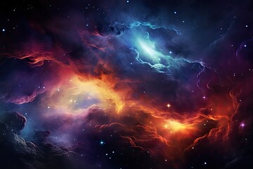 Nebula and stars in deep space. Elements of this image furnished by NASA, AI Generated