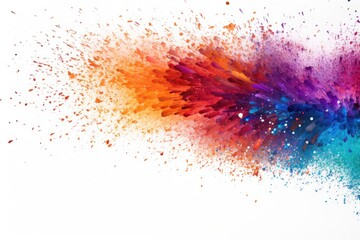abstract colored powder explosion on white background. Colored cloud. Colorful dust explode. Paint Holi, A dazzling burst of multicolored glitter particles against a white background, AI Generated