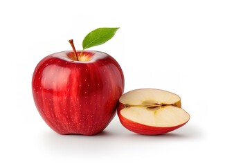 red apples with a water splash effect on a white background. generative AI