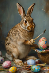 easter bunny with easter eggs