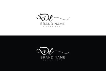 Ad initial handwriting signature logo design lettering - obrazy, fototapety, plakaty
