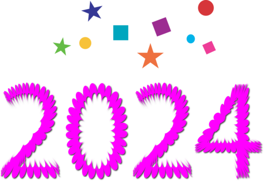 2024 Happy new year. Festive design for Christmas 