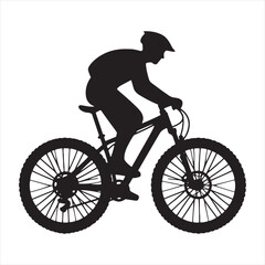 Urban Nightlife: Bicyclist Silhouette in City Lights, Active Lifestyle in Nocturnal Scene - Cycle Silhouette
