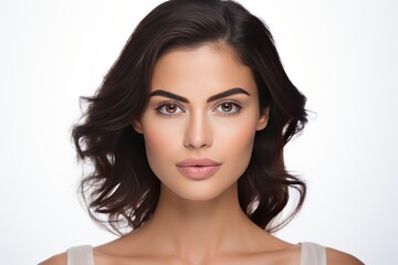 Fototapeta premium Portrait of a beautiful woman Presenter for bright skin and skin care