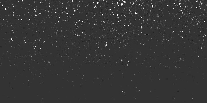Snow. Realistic snow overlay background. Winter New Year snow decoration. Abstract of white stars dots snow on isolated black background of space galaxy for abstract futuristic technology.