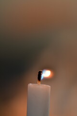 Candle Flame ignition smoke fire wax stick decoration light