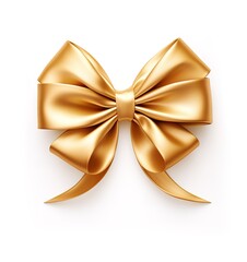 gold bow tie isolated on white background. generative AI