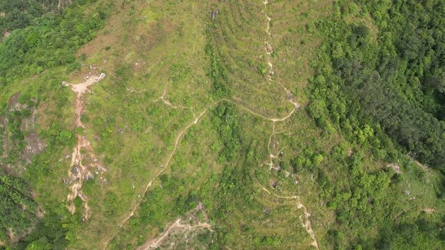 Aerial look down on Broga Hill path