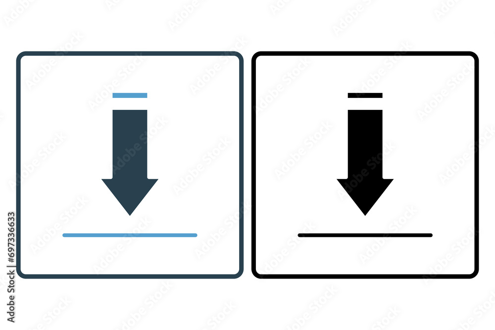 Poster download arrow icon. icon related to basic web and ui. suitable for web site, app, user interfaces, 